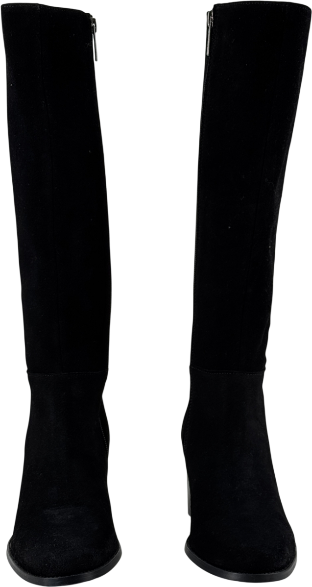 DUO BOOTS Knee High Boots In Black Suede - Narrow Calf UK 6 EU 39 👠