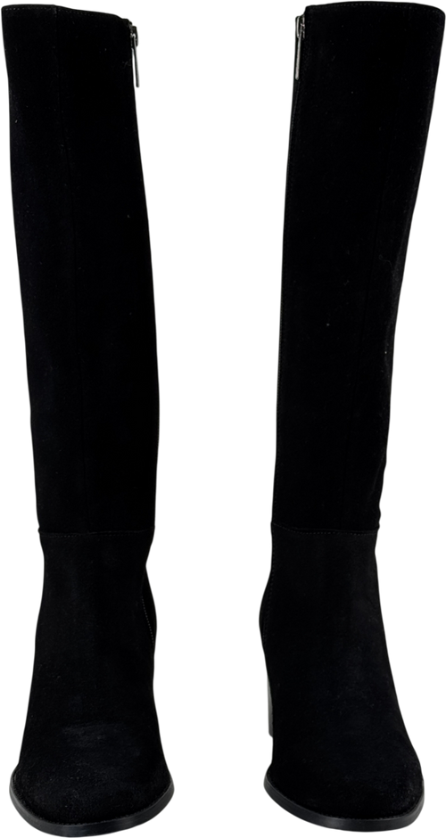 DUO BOOTS Knee High Boots In Black Suede - Narrow Calf UK 6 EU 39 👠