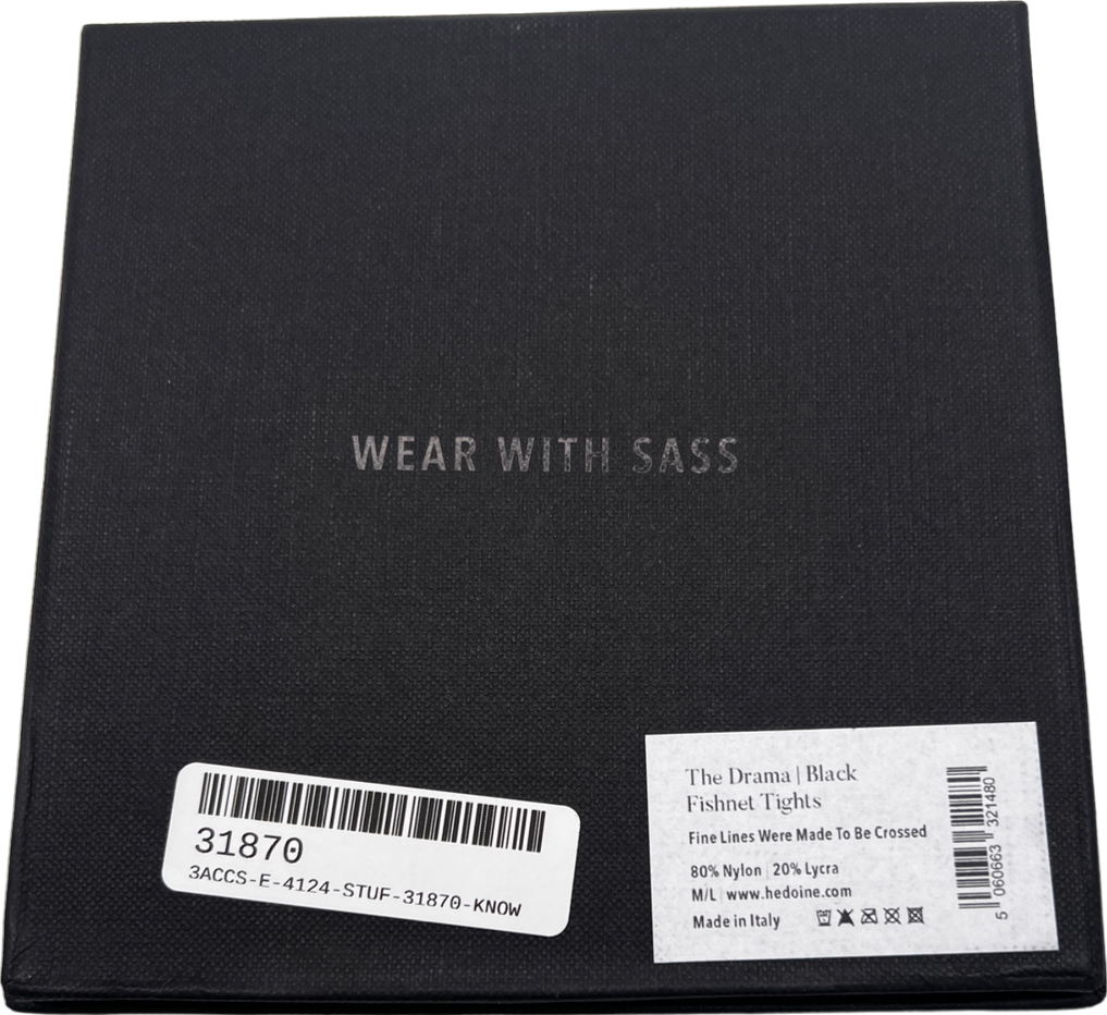 hedoine Black The Drama Bold Stretch-woven Tights UK M/L