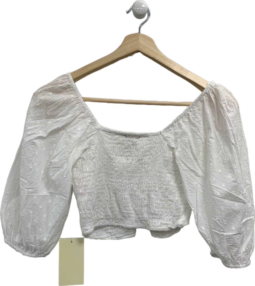 Nobody's Child White Ruched Top UK 6