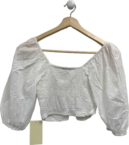 Nobody's Child White Ruched Top UK 6