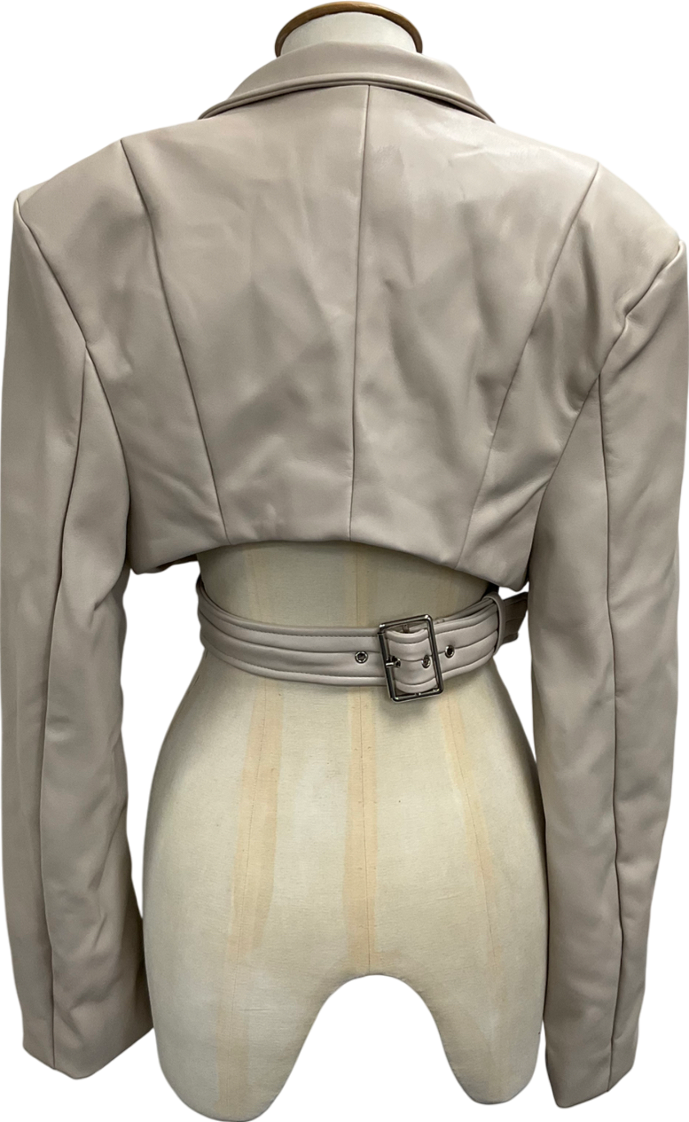 Mistress Rocks Beige Wrap Jacket In Taupe UK S