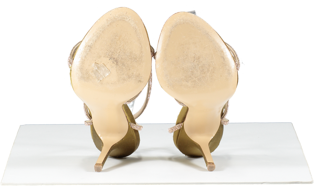 Maria Luca Green Curry Fannia Crystal Sandal UK 7 EU 40