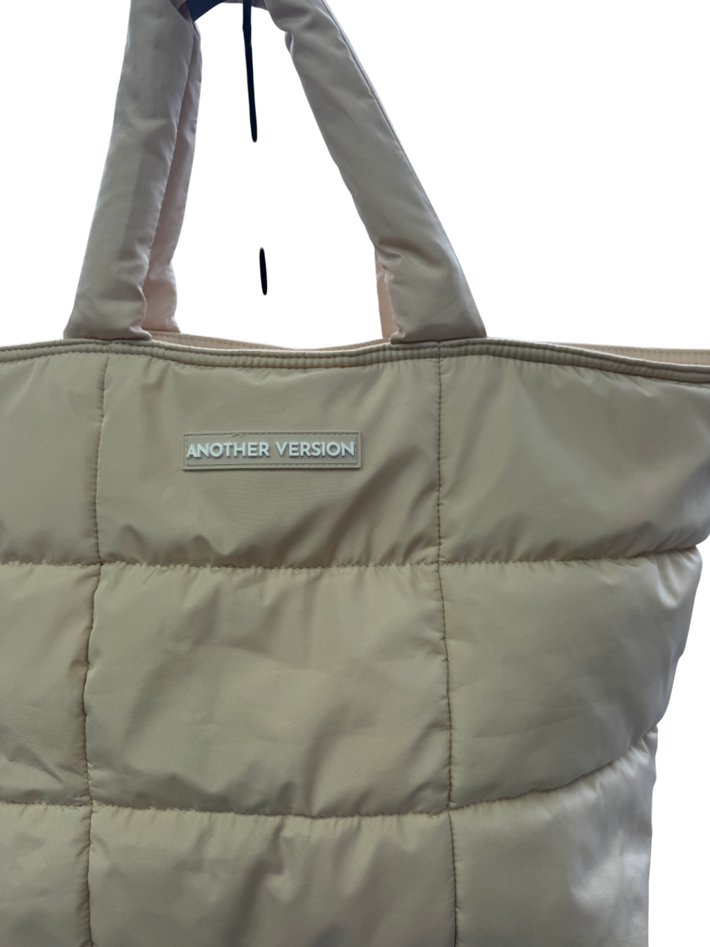 Another Version Beige Large Quilted Logo Tote Bag With Zip One Size