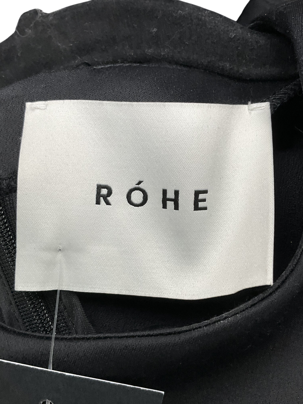 Rohe Black Wool Blend Flared Long Sleeve Top UK 8