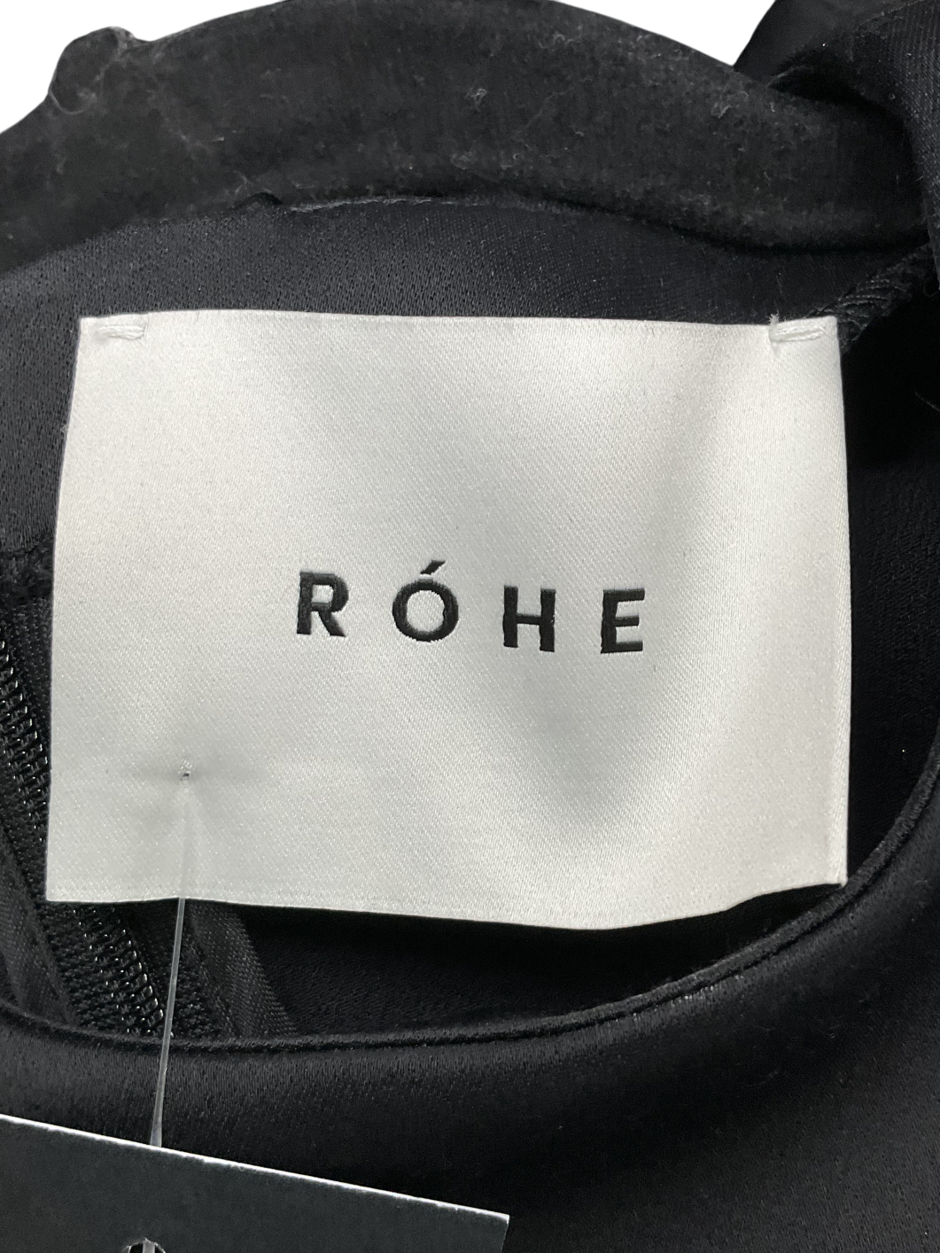 Rohe Black Wool Blend Flared Long Sleeve Top UK 8