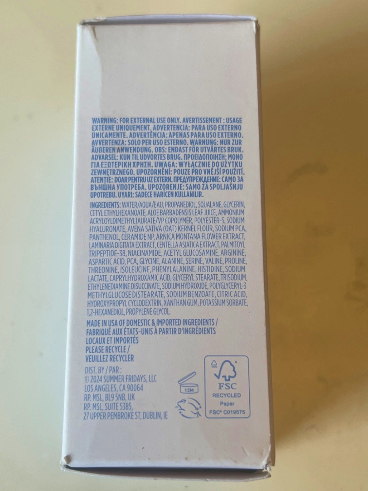 Summer Fridays Jet Lag Deep Hydration Serum 30ml