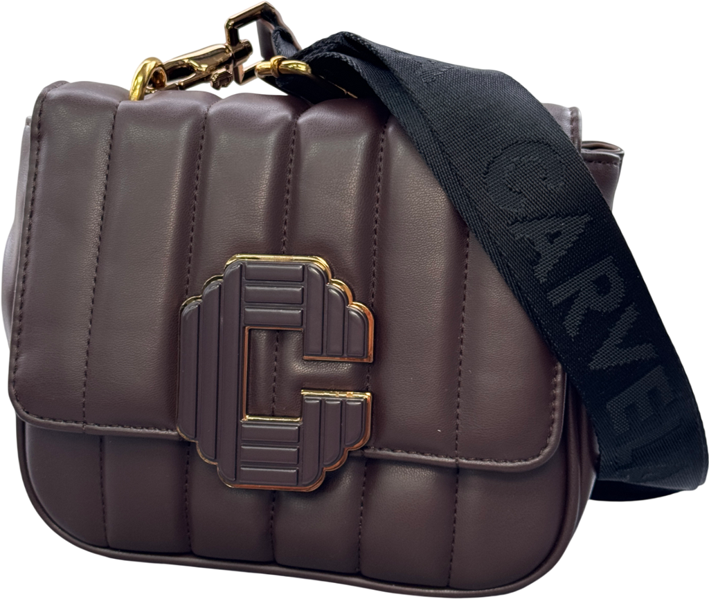 Carvela Chocolate Brown Signature C Quilt Bag With Shoulder Strap