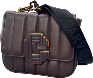 Carvela Chocolate Brown Signature C Quilt Bag With Shoulder Strap