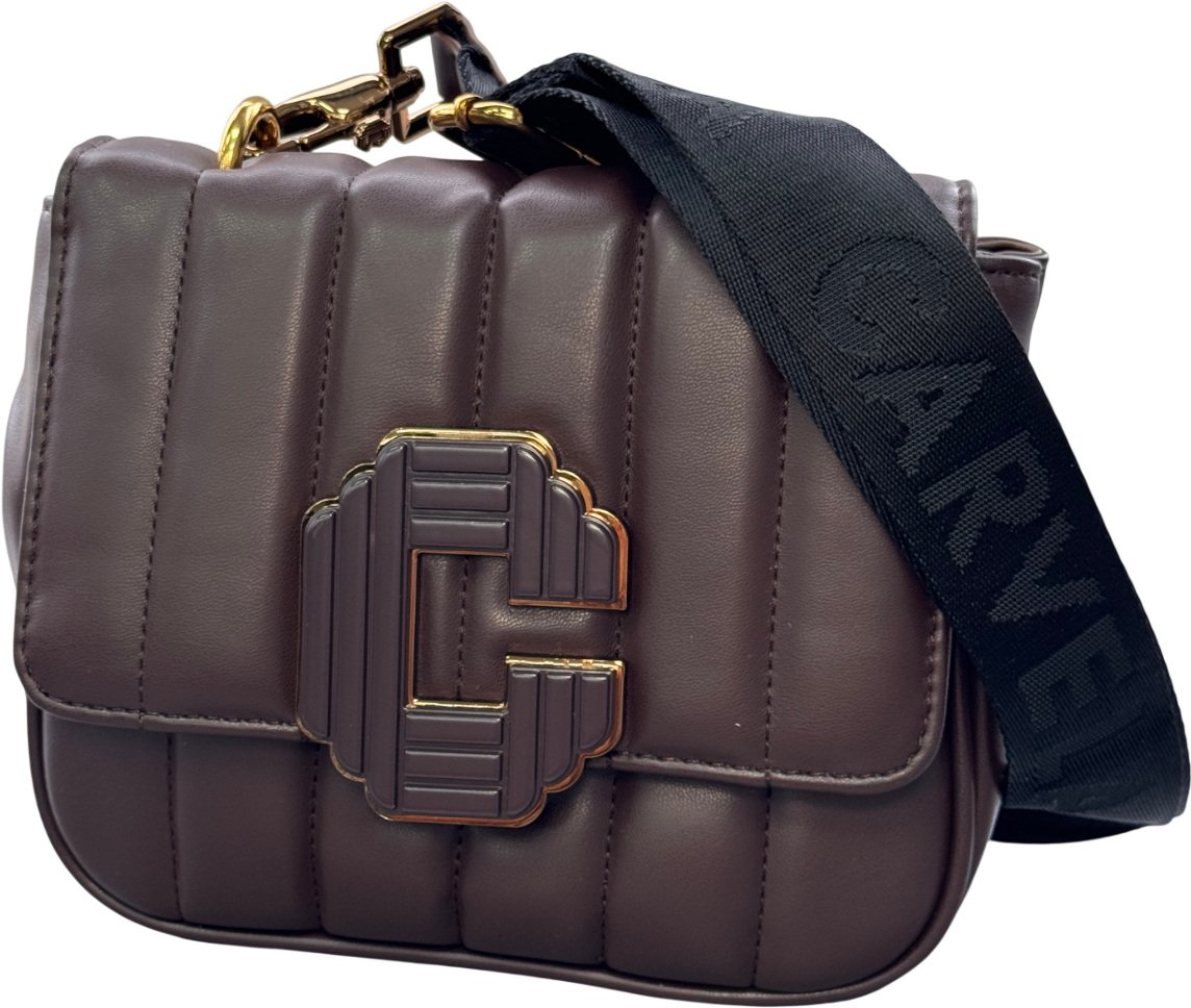 Carvela Chocolate Brown Signature C Quilt Bag With Shoulder Strap