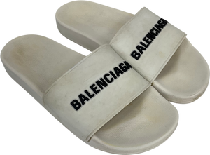 Balenciaga White Pool Sliders UK 8 EU 41