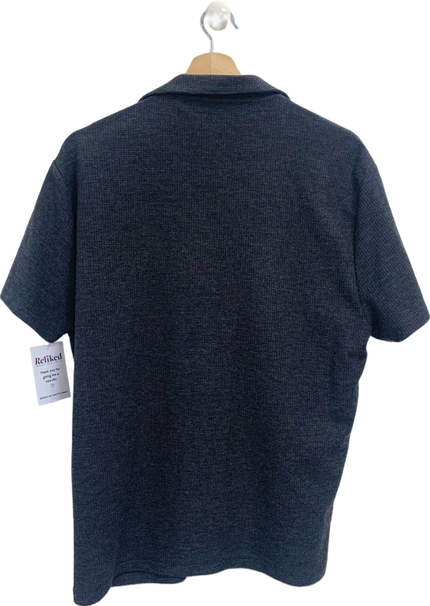 ASOS Grey Waffle Button Down Shirt UK S