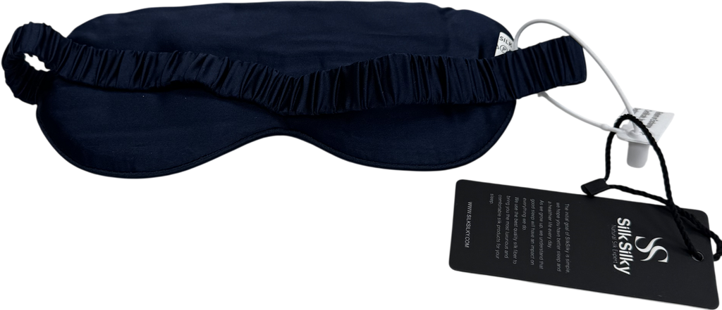 SikSilk Adjustable Velcro Wrap-around Silk Sleep Eye Mask Black one size
