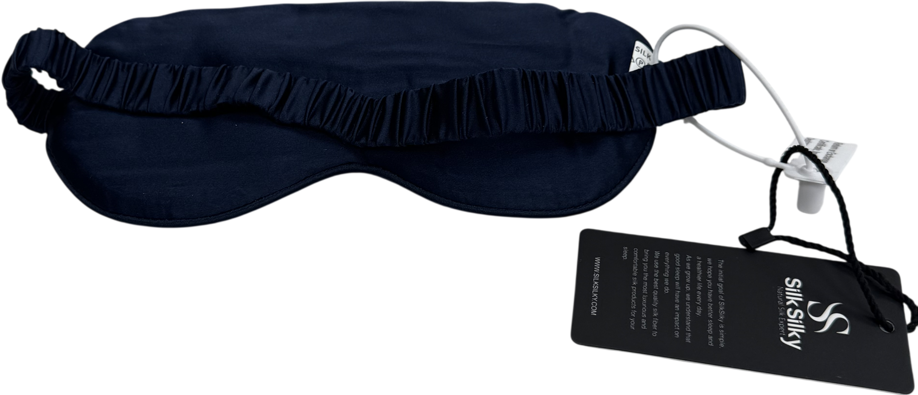 SikSilk Adjustable Velcro Wrap-around Silk Sleep Eye Mask Black one size