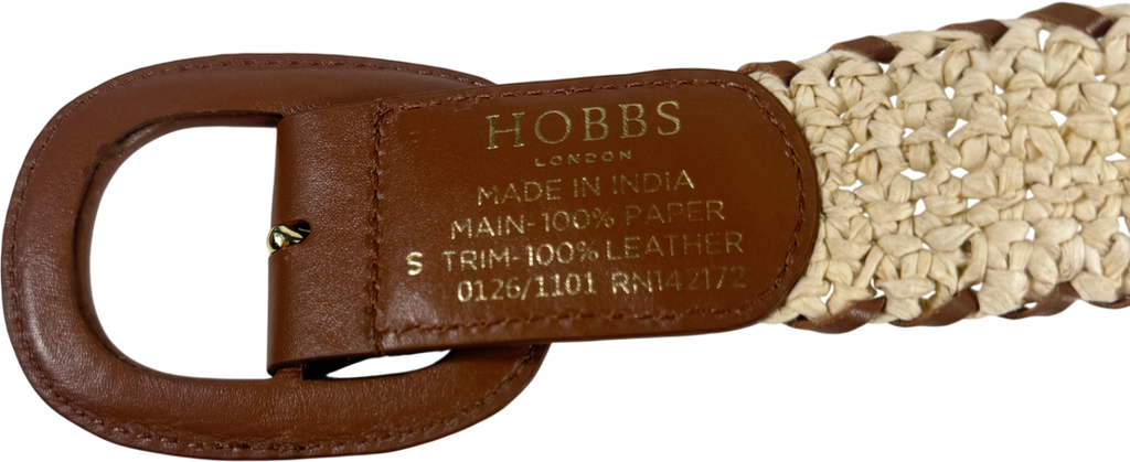 Hobbs Brown Abbie Raffia Belt UK S