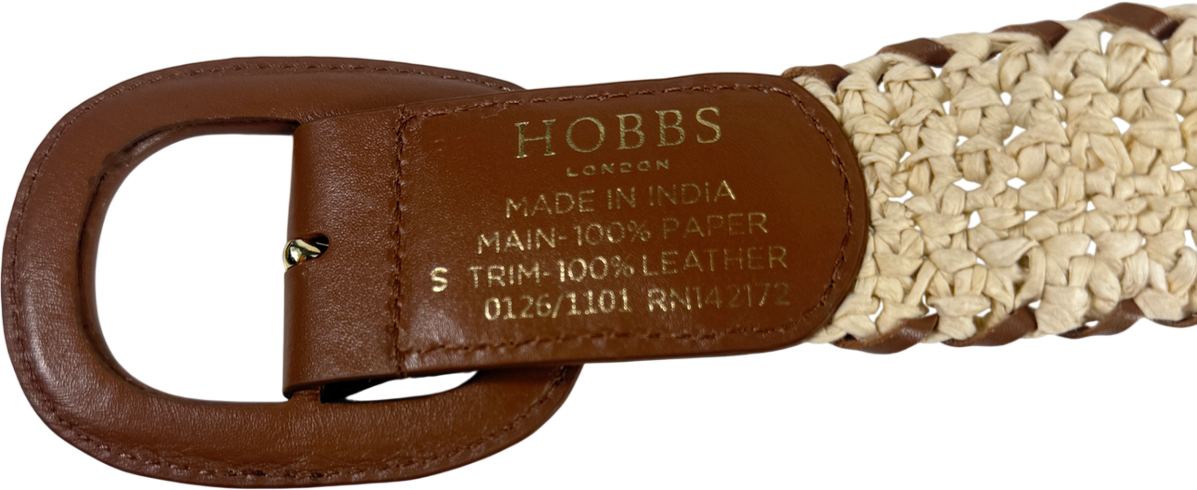 Hobbs Brown Abbie Raffia Belt UK S