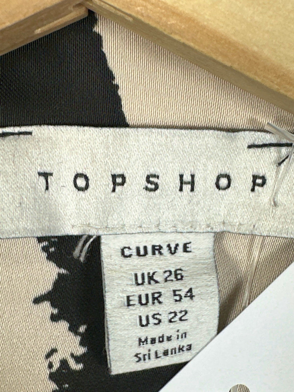 Topshop Black/White Print Button-Up Shirt UK 26