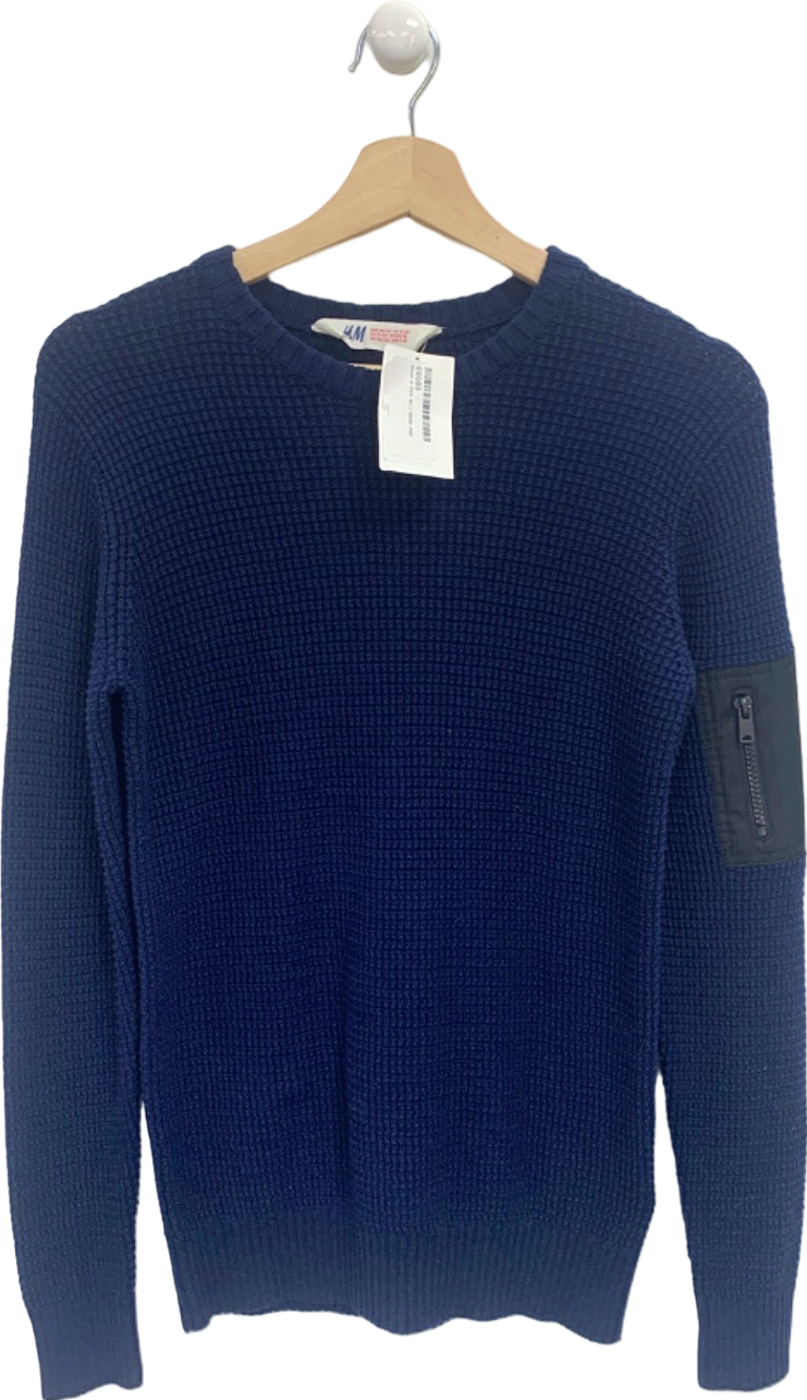 H&M Navy Waffle Knit Jumper UK 10-12Y