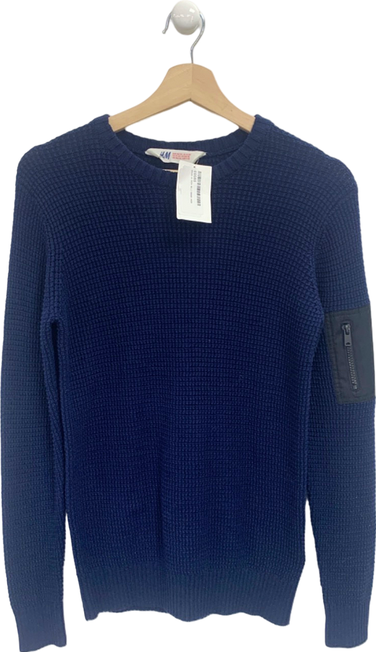 H&M Navy Waffle Knit Jumper UK 10-12Y