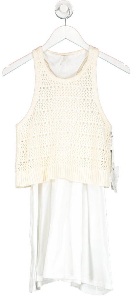 Anthropologie Cream Crochet Top Dress UK XS