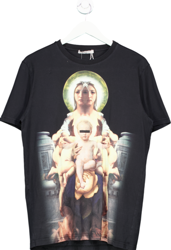 GIvenchy Black Virgin Mary Graphic Print T-shirt UK S