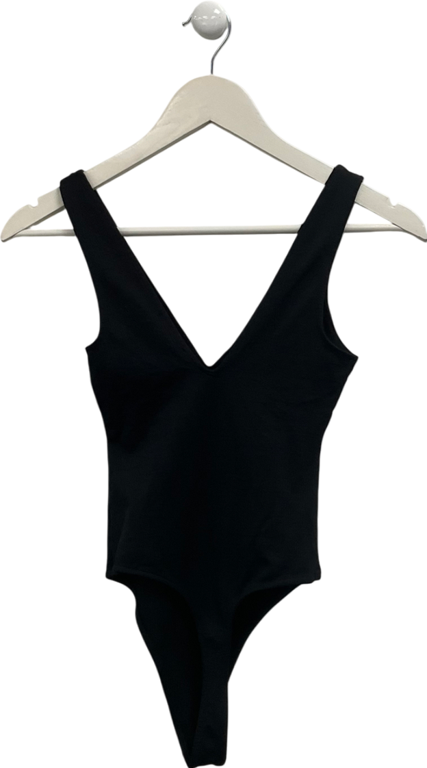 Bershka Black Deep V Bodysuit UK XS