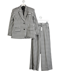 Nasty Gal Grey Gingham 2-piece Tailored Blazer & Trouser Suit UK 6