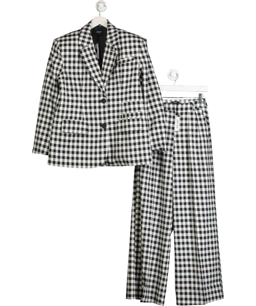 Nasty Gal Grey Gingham 2-piece Tailored Blazer & Trouser Suit UK 6