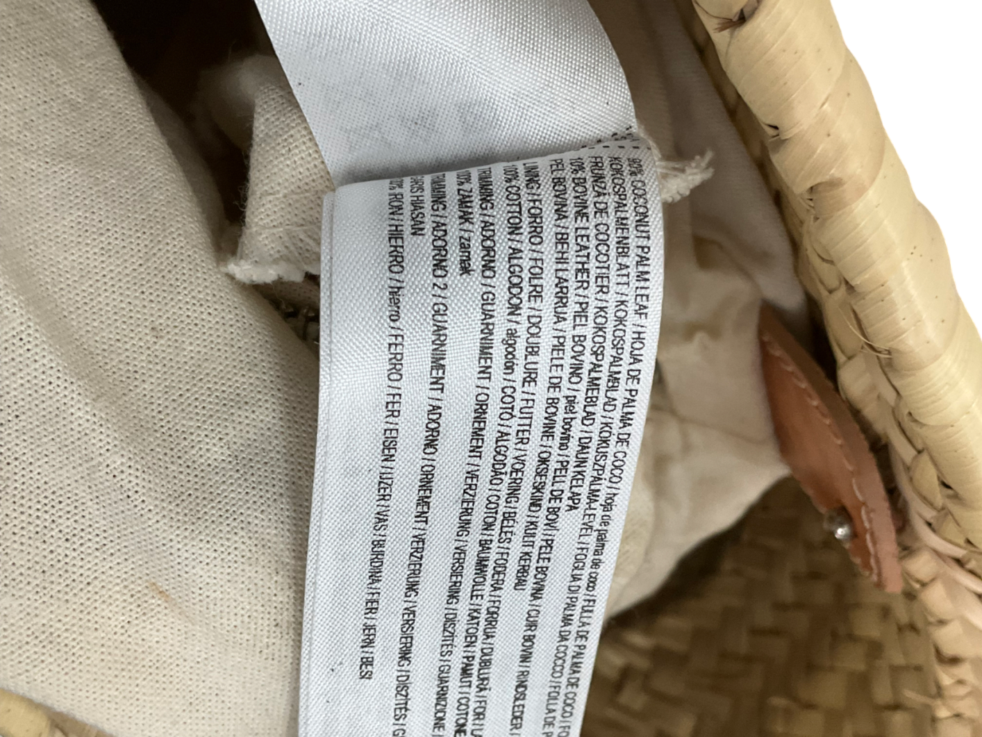 MANGO Beige Natural Tote Bag