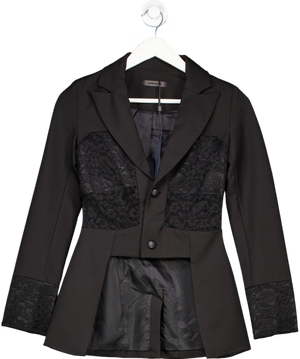 maniere de voir Black Lace Insert Fitted Blazer UK 4