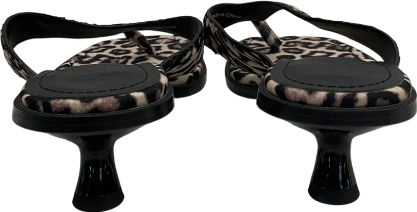 M&S Brown Leopard Print Kitten Heel Sandals UK 8 EU 41 👠