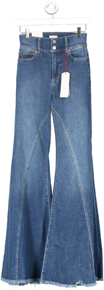 Alice + Olivia Blue Beautiful Seamed Wide Leg Jeans W25