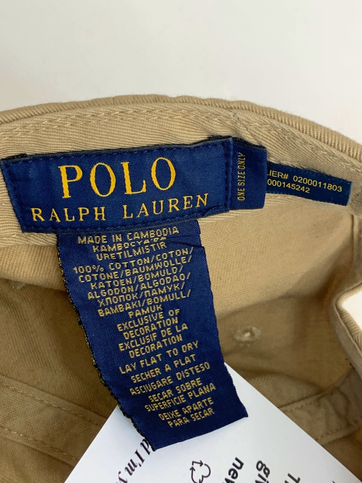 Polo Ralph Lauren Khaki Cotton Cap One Size