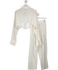 Veresa White Linen Cropped Shirt And Trouser Set UK M