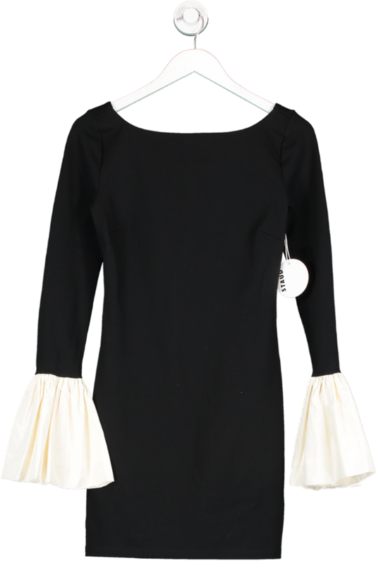 Staud Hawthorne Dress Black Ivory UK XS