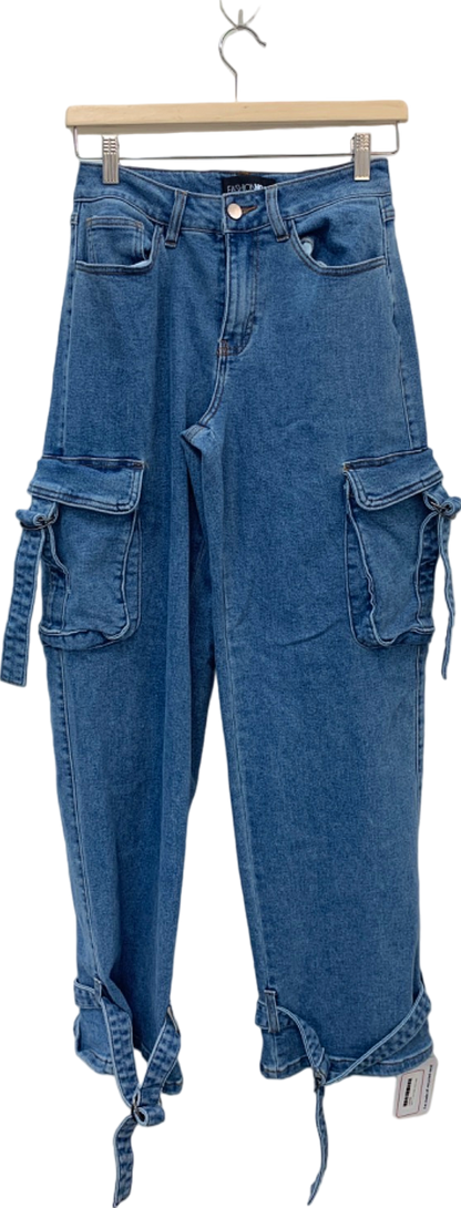 Fashion Nova Blue Cargo Jeans Size 1