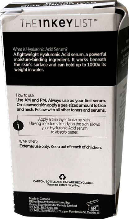 The Inkey List Hyaluronic Acid Serum 30ml