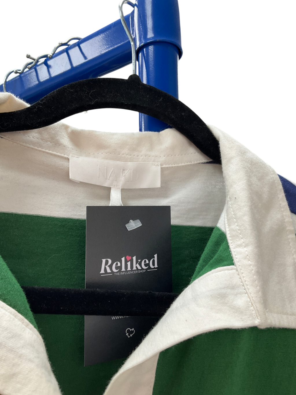 NA-KD Green Long Sleeve Polo Shirt UK S