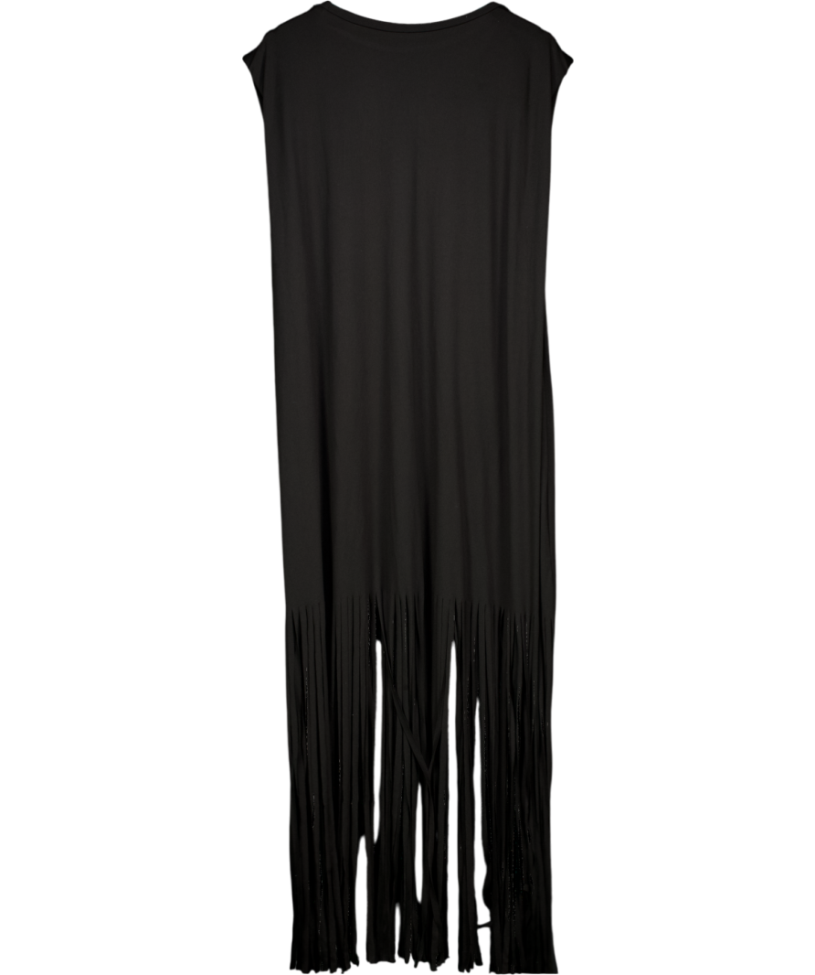 SHEIN Black Sleeveless Fringe Nashville Maxi Dress UK XXXL