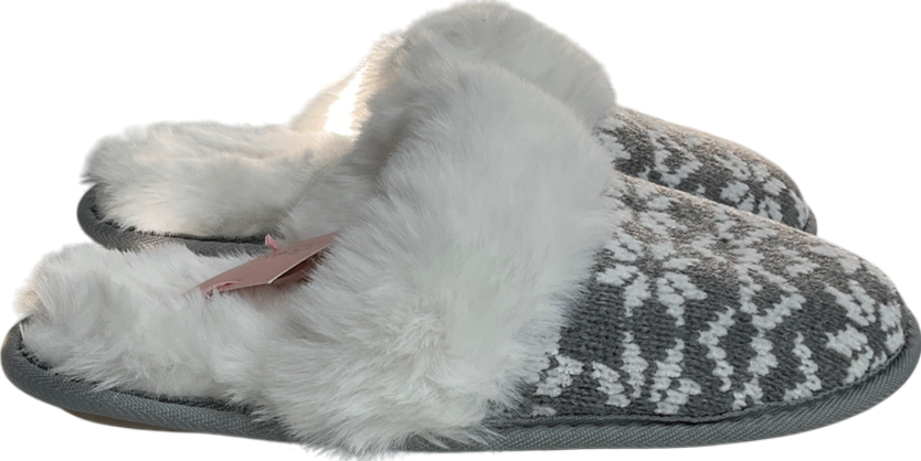 boux avenue Grey Fairisle Slippers UK 5 EU 38 👠