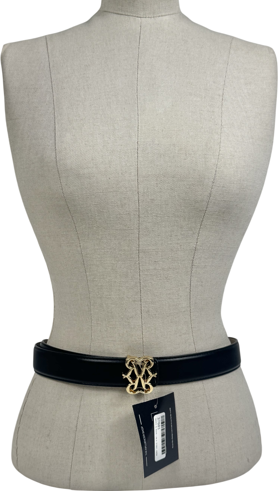 River Island Black Swirl Buckle Belt UK XS