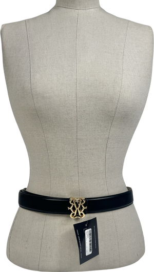 River Island Black Swirl Buckle Belt UK XS