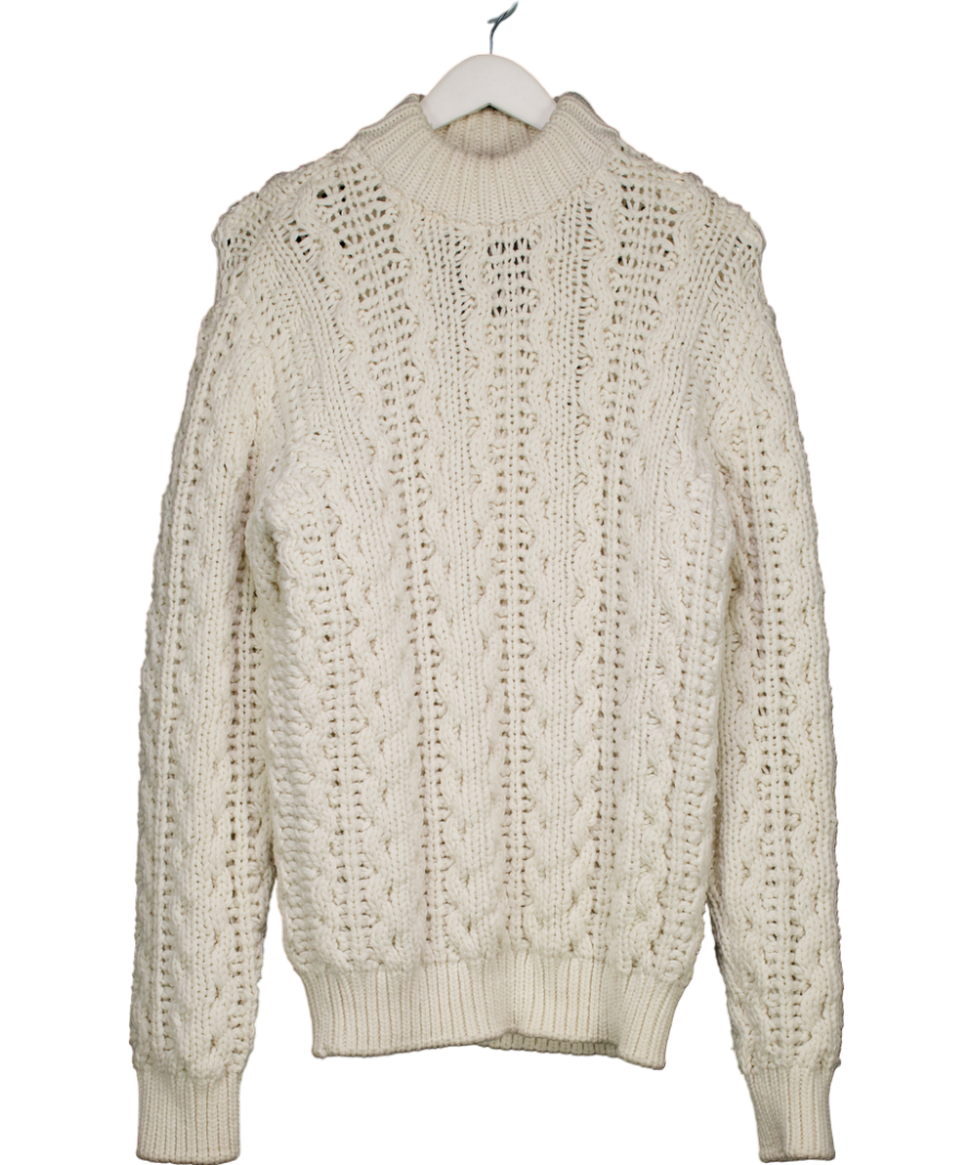 Salvatore Ferragarro Cream Chunky Cable Knit Sweater UK M