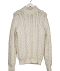 Salvatore Ferragarro Cream Chunky Cable Knit Sweater UK M