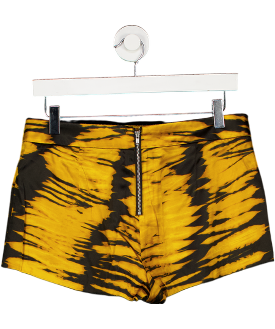 H&M Brown Satin Tiger Print Hot Pant Shorts UK 10