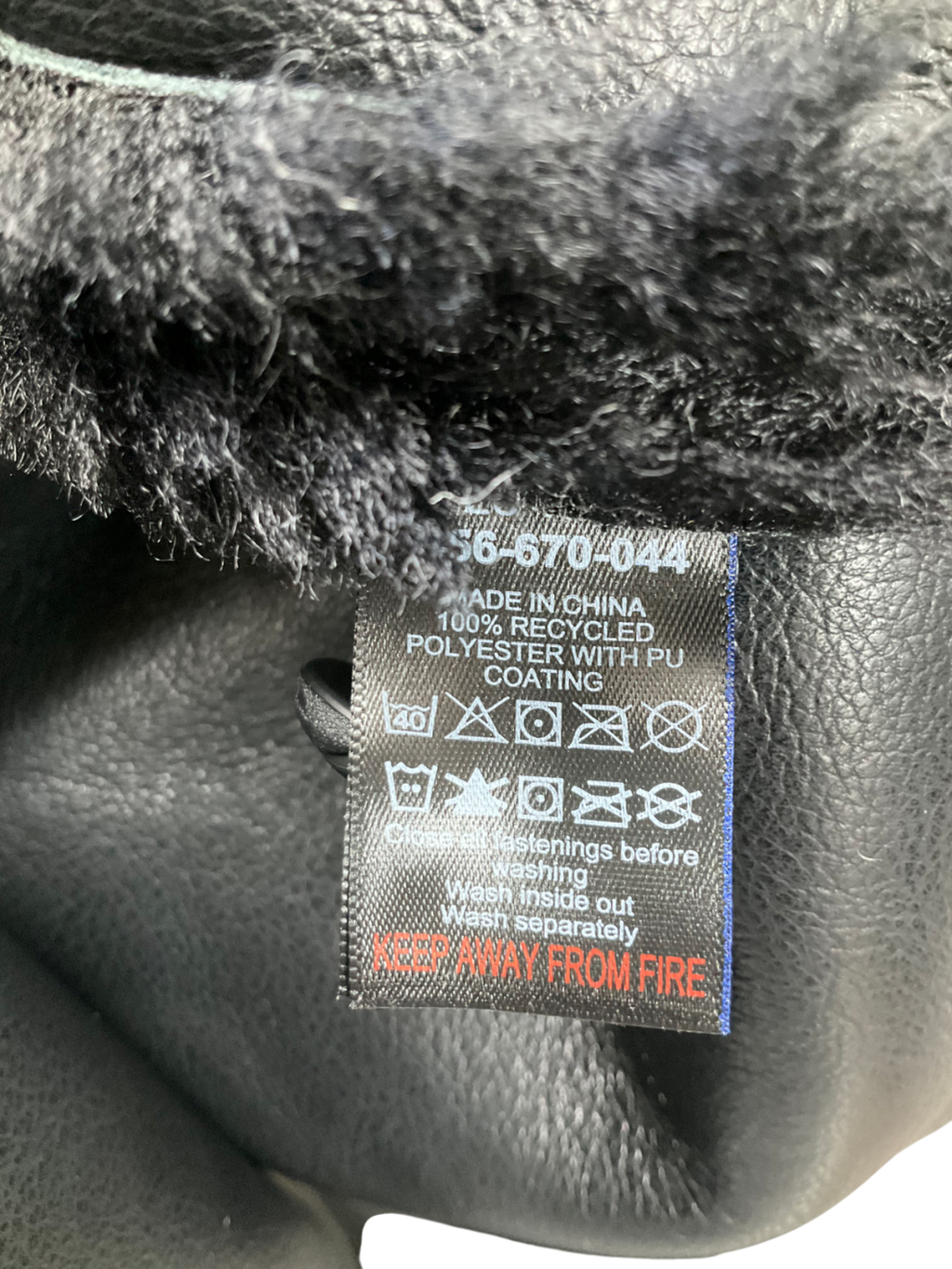 Next Black Faux Fur And Leather Effect Coat UK M