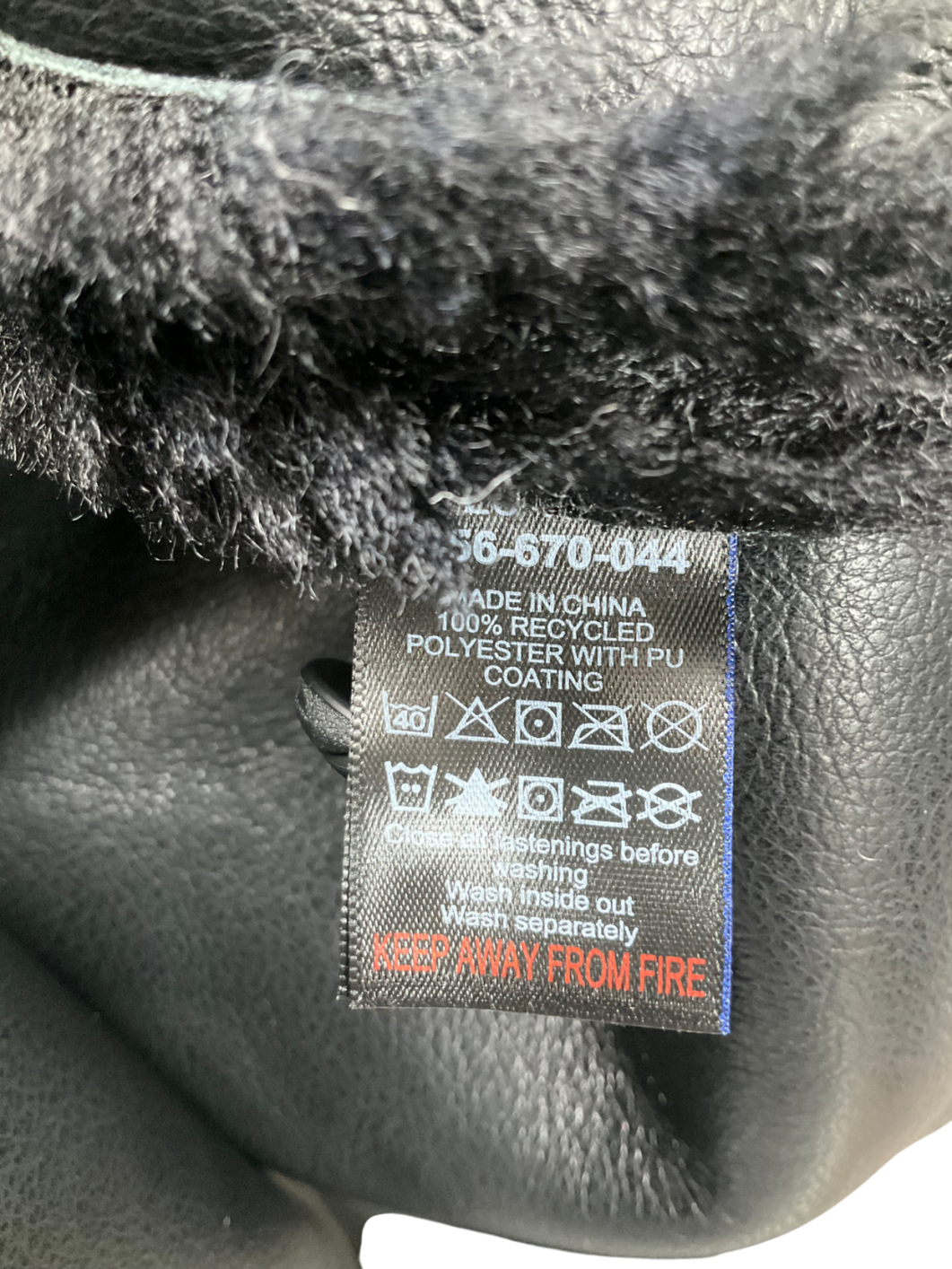 Next Black Faux Fur And Leather Effect Coat UK M