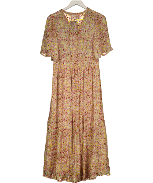 Ba&sh Pink Floral Midi Dress Sz1 UK 8