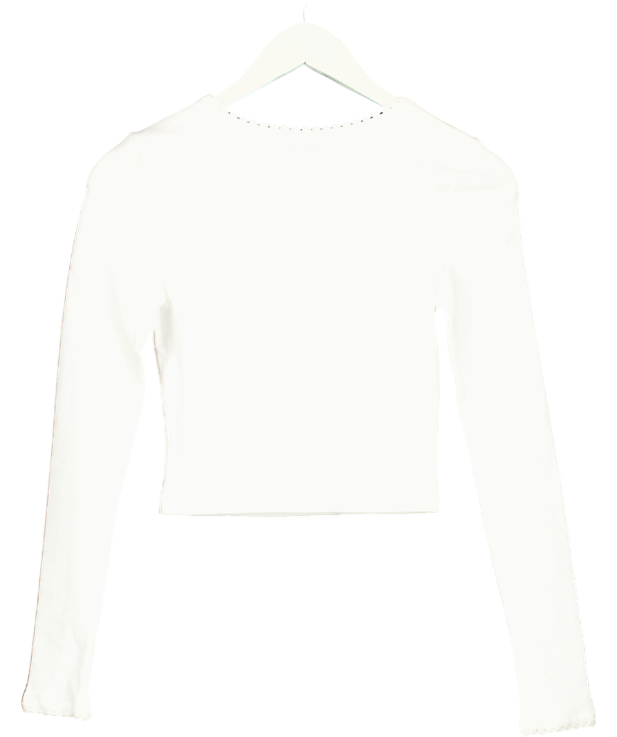 Kivari White Tallulah Crop Top UK 8
