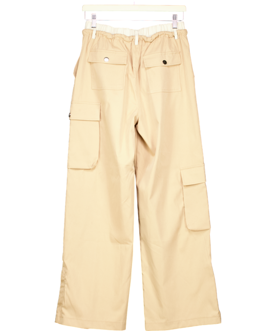Beige Wide Leg Combat Trousers UK M